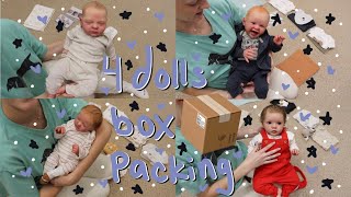 4 Reborn Baby Box Packings Send 4 Dolls Home with Me  Kelli Maple [upl. by Aihsik]