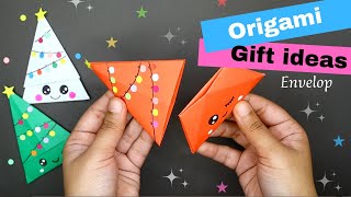 ★ DIY ORIGAMI KERSTBOOM 5 MINUTEN KNUTSELEN ★ Envelop Gift Ideas ★ Kerst knutselen [upl. by Enuj]