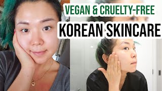 Vegan amp Cruelty Free KOREAN Skincare amp GLOWY Skin Product Current AntiAging Skincare Routine [upl. by Nwahsram]