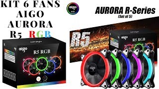 Cooler Fan Aigo Kit R5 Aurora 6 Fans Rgb [upl. by Franny300]