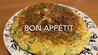 Omelette aux pommes de terre avec lardons fumés Un plat très délicieux [upl. by Levins]