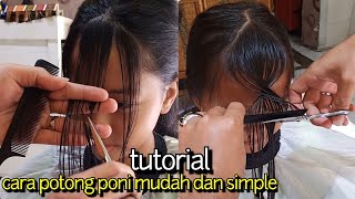 cara potong poni ala korea trend 2022 mudah dan simplehow to cut Korean style bangs trend 2022 [upl. by Uriiah]