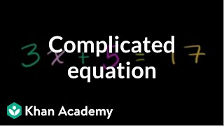 Solving a more complicated equation  Linear equations  Algebra I  Khan Academy [upl. by Eycal451]