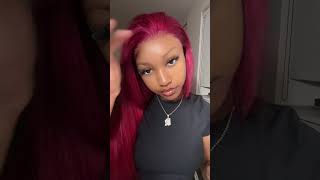 This Color Is A Must✨Red Burgundy 99J Straight Wig Install😍beluckhair foryou hairstyle wigs [upl. by Wilhelmine942]