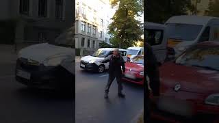 Motorist warns eco protesters then drives his car through their banner [upl. by Adnuhsar550]