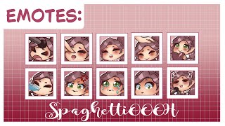 SpaghettiOOOHs Emotes  Speedpaint  CSP Timelapse [upl. by Aitat]