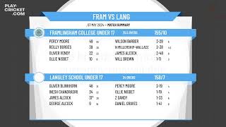 Framlingham College Under 17 v Langley School Under 17 [upl. by Tzong]