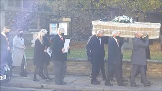 Simon Dobbins funeral procession arriving at St Marys Church Mildenhall [upl. by Akisej95]