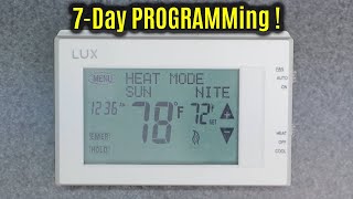 LUX Pro Tx9600TS  7 Day Programming  Digital Thermostat LTX9600TS [upl. by Andryc]