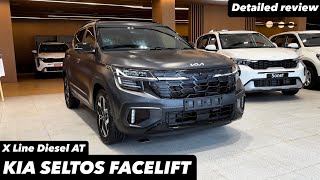 New Kia Seltos Facelift 2024 X Line Diesel AT  MOST PREMIUM IN SEGMENT  Full review 😍🔥 [upl. by Mendes632]