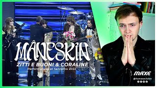 MÅNESKIN quotCoralinequot amp quotZitti E Buoniquot I watched it AMAZING performance  SANREMO 2022 [upl. by Howell]