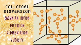 KINETIC PROPERTIES OF COLLOIDS  BROWNIAN MOTION  DIFFUSION  SEDIMENTATION  VISCOSITY [upl. by Leidba]