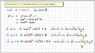 Proving that if n is odd in an expression it is divisible by8 [upl. by Schriever636]