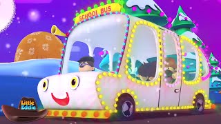 Roues Sur le Bus Noël Chanson et Vidéo Dessin Animé Par Little Eddie En anglais [upl. by Ahsirak]