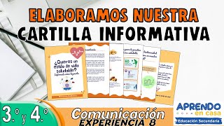 ELABORAMOS NUESTRA CARTILLA INFORMATIVA  Aprendo en casa secundaria Comunicación [upl. by Corron]