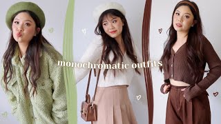 CUTE MONOCHROMATIC OUTFITS 🏹 glassons haul try on haul ♡ [upl. by Pate]