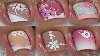 MODELOS DE UÑAS FÁCILES Y ELEGANTES PARA PIES 🦶 🦶😍💅 [upl. by Atinev]