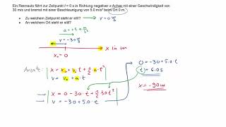 PhysikTaktik Aufgaben lösen Gleichmässig beschleunigte Bewegungen [upl. by Eilerua]