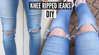 DIY Knee Ripped Jeans Tutorial 2024  How To Style [upl. by Jeremy621]