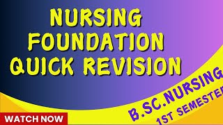 Quick Revision Nursing foundation Bsc Nursing 1 semester Class ll FON Revision ll FON Class in hindi [upl. by Niattirb]