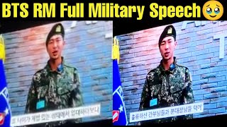 BTS RM Full Military Speech 😭 RM Ceremony Speech 🥹 bts rm military kpop live speech [upl. by Asilla]