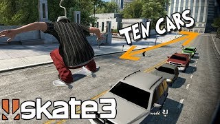 Skate 3 JUMPING TEN CARS CHALLENGE w INSANE SPEED GLITCH [upl. by Benioff887]