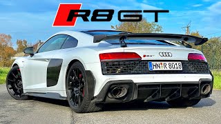 AUDI R8 GT  RWD V10 with 620HP  REVIEW on AUTOBAHN [upl. by Slrahc]