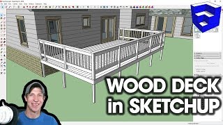 Modeling a WOOD DECK in SketchUp [upl. by Shanahan]