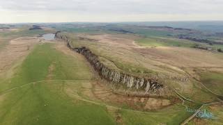 Drone Footage of Steel Rigg amp Crag Lough Hadrians Wall Northumberland [upl. by Emse530]