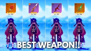 Best WEAPON for Hu Tao  Black Cliff or Dragons Bane Genshin Impact [upl. by Elodea]