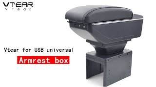 How to install Vtear USB Universal car armrest 19992018 [upl. by Elletse]