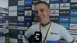 Remco Evenepoel  Interview at the finish  World Championships ITT Zürich 2024 [upl. by Lehte792]