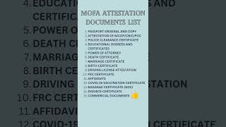 MOFA Attestation Documents list mofa karachi attestation shorts [upl. by Olihs]