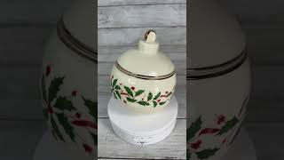 LENOX Holiday Ornament Figural Candy Jar 890765 W Lid Christmas Porcelain [upl. by Thetis617]