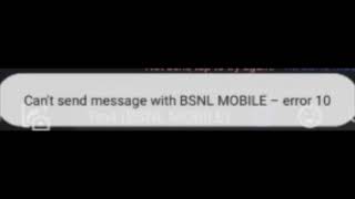 Cant send message with BSNL Mobile error 10 [upl. by Zebedee]