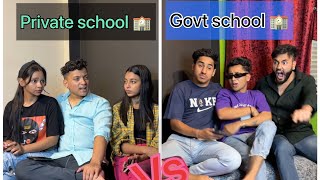 Govt school vs private school 😎🥳 chetannn026 comedy backbenchers tiktok meme govtschool [upl. by Novoj446]