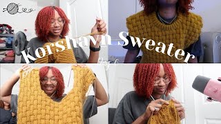 day 6  knitting and adding the collar to my korshavn sweater  daily vlog [upl. by Adnamas]