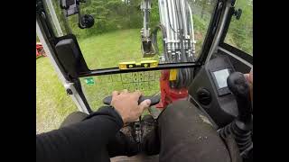 Takeuchi TB260  Kubota M59 Backhoe doing a bit of tree work Trek Excavation [upl. by Hsiri]