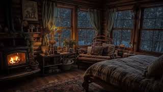 Snowstorm And Howling Wind  Cozy Bedroom Ambience  Relax Sleep Study [upl. by Edik]