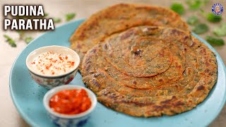 Pudina Paratha Recipe  Mint Paratha  Mint Flavoured Flatbread  Lunch Ideas  Veg Meals  Ruchi [upl. by Manella]