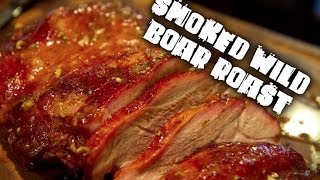 Smoked Wild Boar Roast with Peach and Rosemary Glaze and Mad Hunky Pork Brine [upl. by Nalyt626]