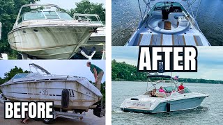 INCREDIBLE Boat Restoration  1992 Sea Ray 380 Sun Sport [upl. by Brunhilda]