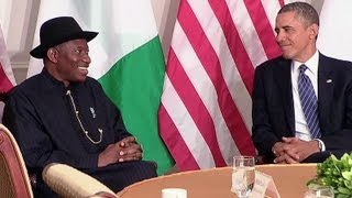 President Obamas Bilateral Meeting with President Jonathan of Nigeria [upl. by Nameerf]