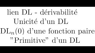 Analyse asymptotique 7  Propriétés des développements limités [upl. by Schnabel]