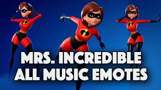 Mrs Incredible Dances All Emotes That We Have  FORTNITE x PIXAR [upl. by Eelaroc]