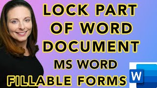 Lock Part of a Word Document  Restrict Sections or Pages of your Fillable Form in MS Word [upl. by Alleon]