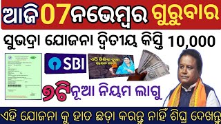 todays morning news odisha  07 November 2024  Subhadra online registration  odisha news today [upl. by Alyhs]