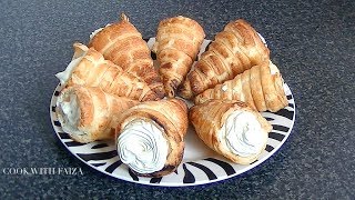 Cream Roll  Easy Cream Roll Recipe  Homemade Cream By Cook With Faiza [upl. by Jillene280]