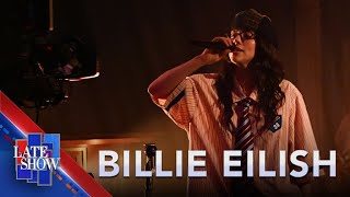 “Lunch”  Billie Eilish LIVE on The Late Show [upl. by Yelkcub]