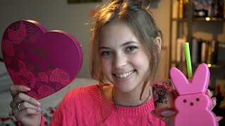 ASMR  Pink Themed Triggers for Valentines Day 💕 whispering tapping amp more [upl. by Alakcim358]